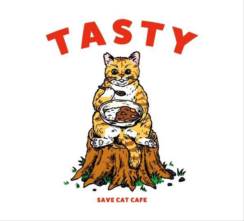 猫カフェSAVE CAT CAFE様のオリジナルTシャツのデザインをしました