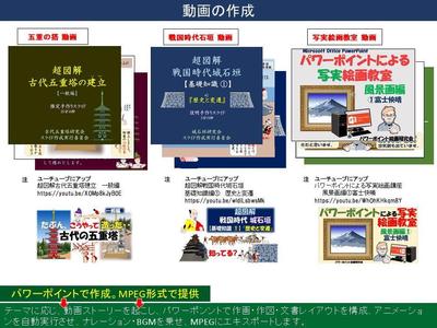 五重塔の建立・戦国時代石垣・写実絵画教室・・・などの動画を作成し、ユーチューブにアップしました