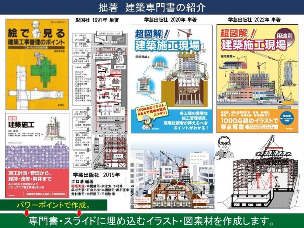 イラストを主とした建築専門書を多数執筆しています。建設業界では有名かも・・・イラストもすべて描いてきました