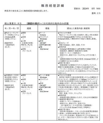 ★添付あり：職務経歴詳細（時系列）ました