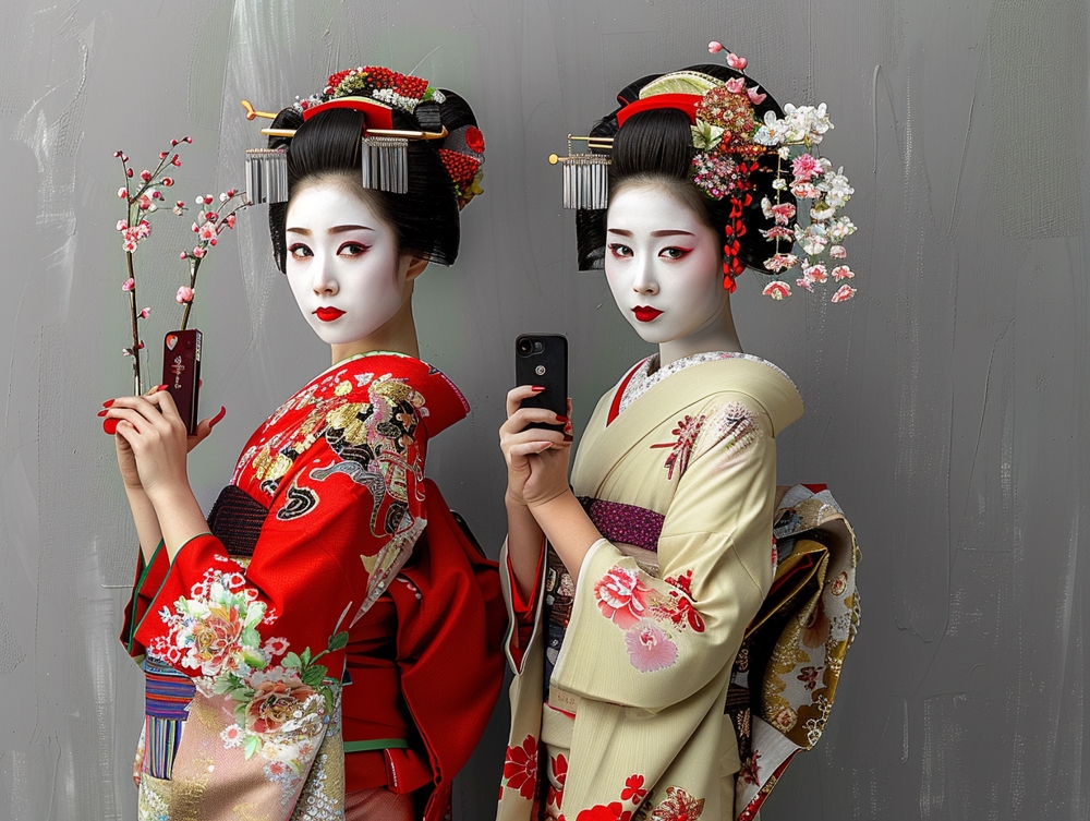 画像生成AIで日本人女性をモノクロとカラーで生成しました