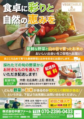 新規に始める野菜の宅配サービスについて、チラシを作成させて頂きました