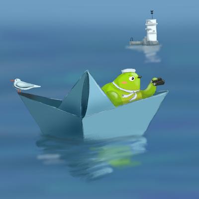 鳥のキャラクターのイラストを作成しました