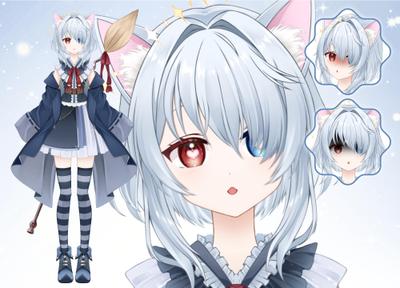 VTuberモデル（キャラデザ～Live2Dモデリングまで）の制作を担当しました