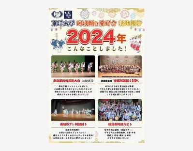 阿波踊りサークルの活動報告書の制作をしました