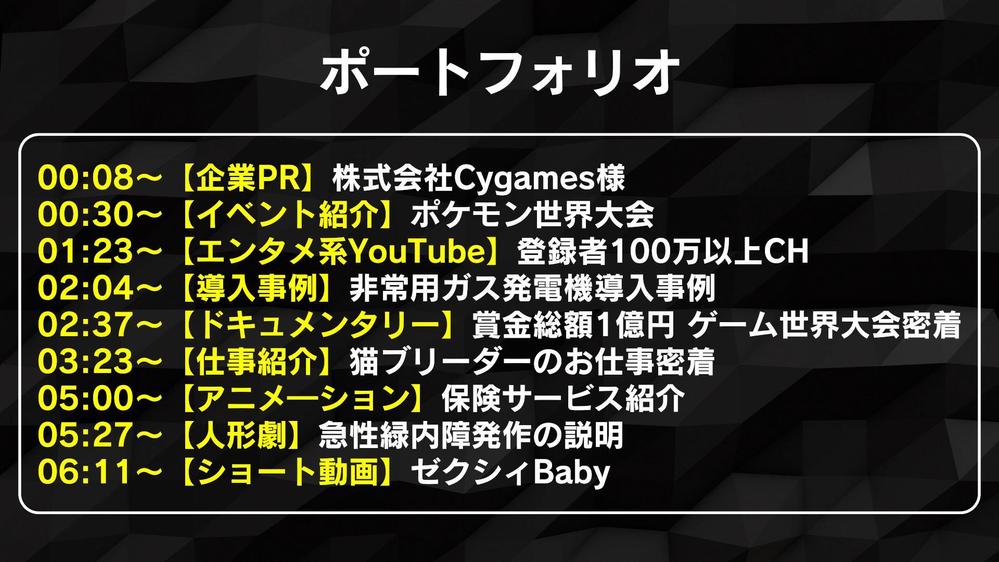 動画制作・編集実績をおまとめしました