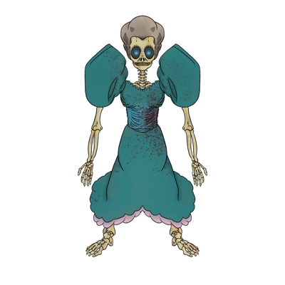 【キャラクター制作】「幽霊に化けて出てきた夫人」をテーマにキャラクター制作をしました
