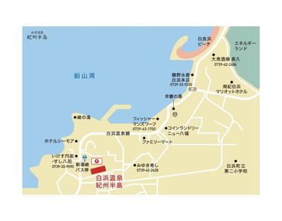 白浜温泉 紀州半島 様の周辺エリアを案内するためのマップを作成させて頂きました