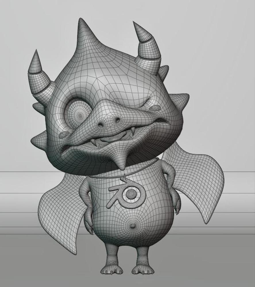 オリジナルキャラクター、ブレンダードラゴンのモデリングしました