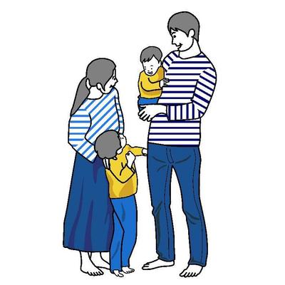 家族のシンプルなイラスト制作しました