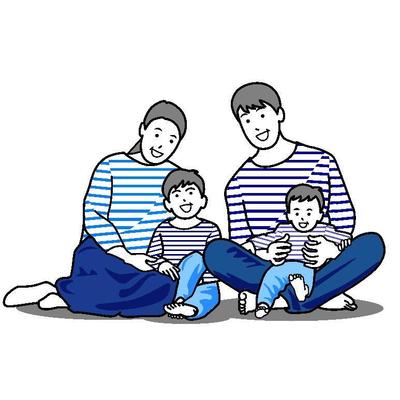 家族のほんわかイラストを制作しました