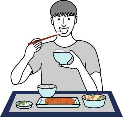 食事する男性のイラストを制作しました