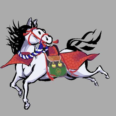 和風の馬のイラストを制作しました