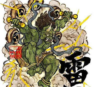 生誕祭ライブイベントで着用するTシャツの雷神イラストを制作しました