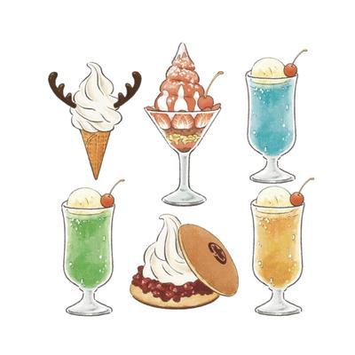 ホテルのカフェメニューのイラストを描きました