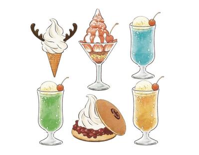 ホテルのカフェメニューのイラストを描きました