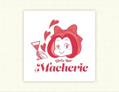 ロゴデザイン　Girl’s Bar MACHERIE【コンペ参加 提案B】　ロゴマーク制作しました