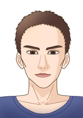 男性の顔のイラストを作成しました