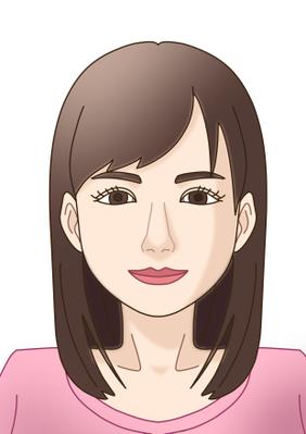 女性の顔のイラストを作成しました