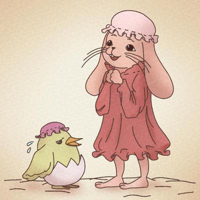 絵本のようなタッチのイラストを作成しました