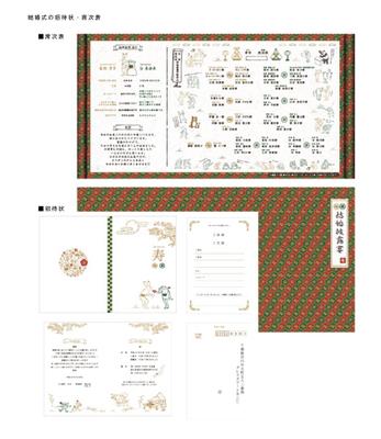 結婚式の招待状、席次表を制作しました