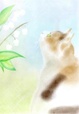 手描きパステル画のイラスト見本を作成しました