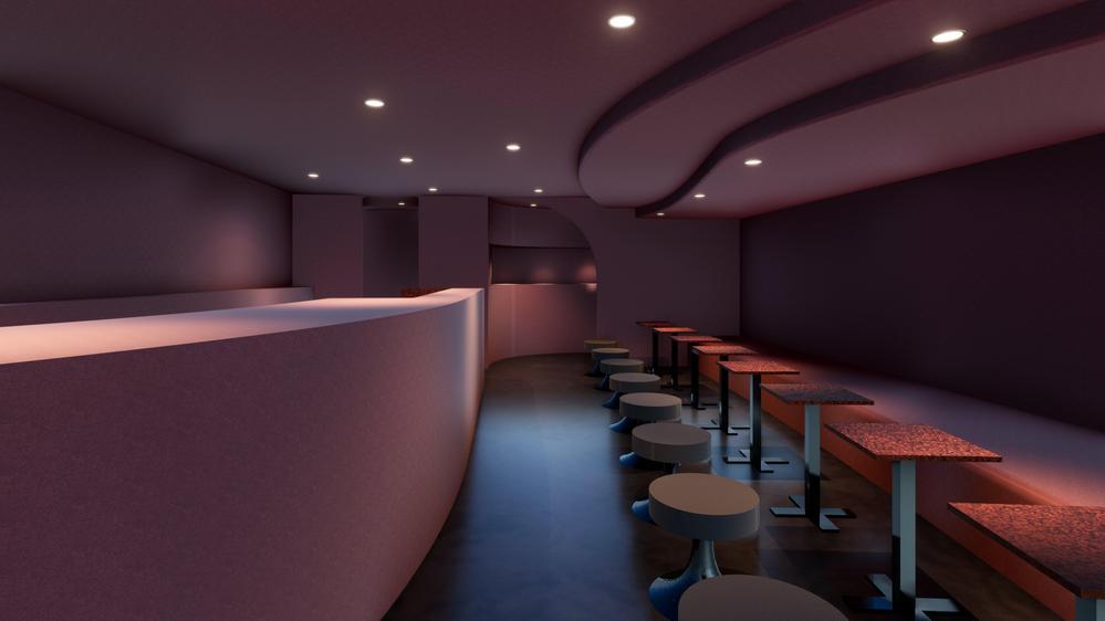 cave cafeの内装デザインからプレゼンテーションまで作成させて頂きました
