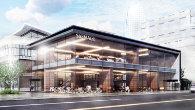 ショールーム建築3Dパース及びレタッチをしました