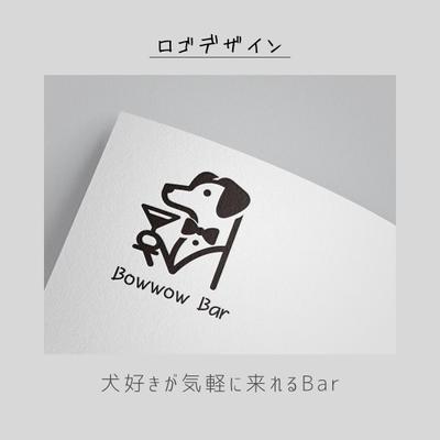 犬好きが気軽に来れるBarのロゴ作成しました