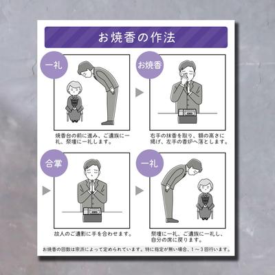 お焼香の手順イラスト・図解イラストを制作致しました