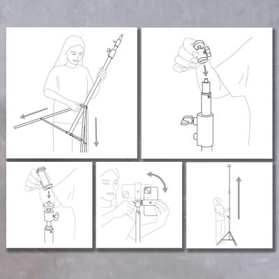 伸びる三脚の図解イラスト・手順イラストを制作致しました