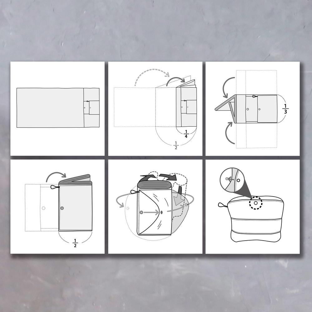 ブランケットの畳み方の図解イラストを作成致しました