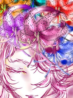 赤紫のカラーイメージをデジタル作画で制作しました