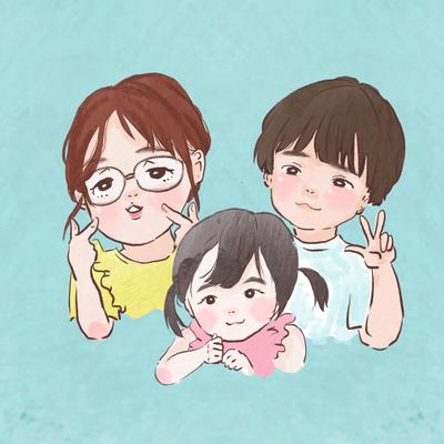 お子様の似顔絵を描きました