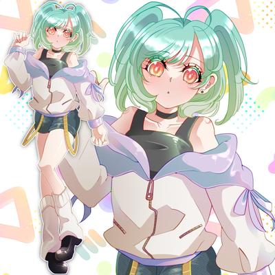ツインテールの女の子の立ち絵を描きました