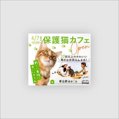 保護猫カフェの開店お知らせバナーを作成しました