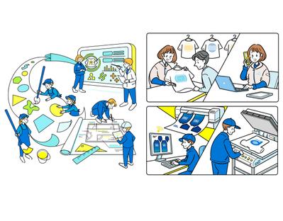 【事業内容を伝えるためのパンフレット用イラスト】を制作しました