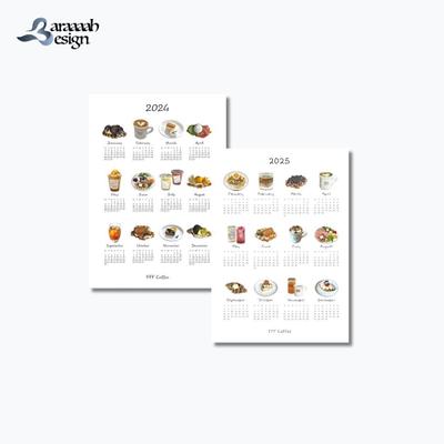 カフェの店舗装飾用カレンダーPOP制作させていただきました