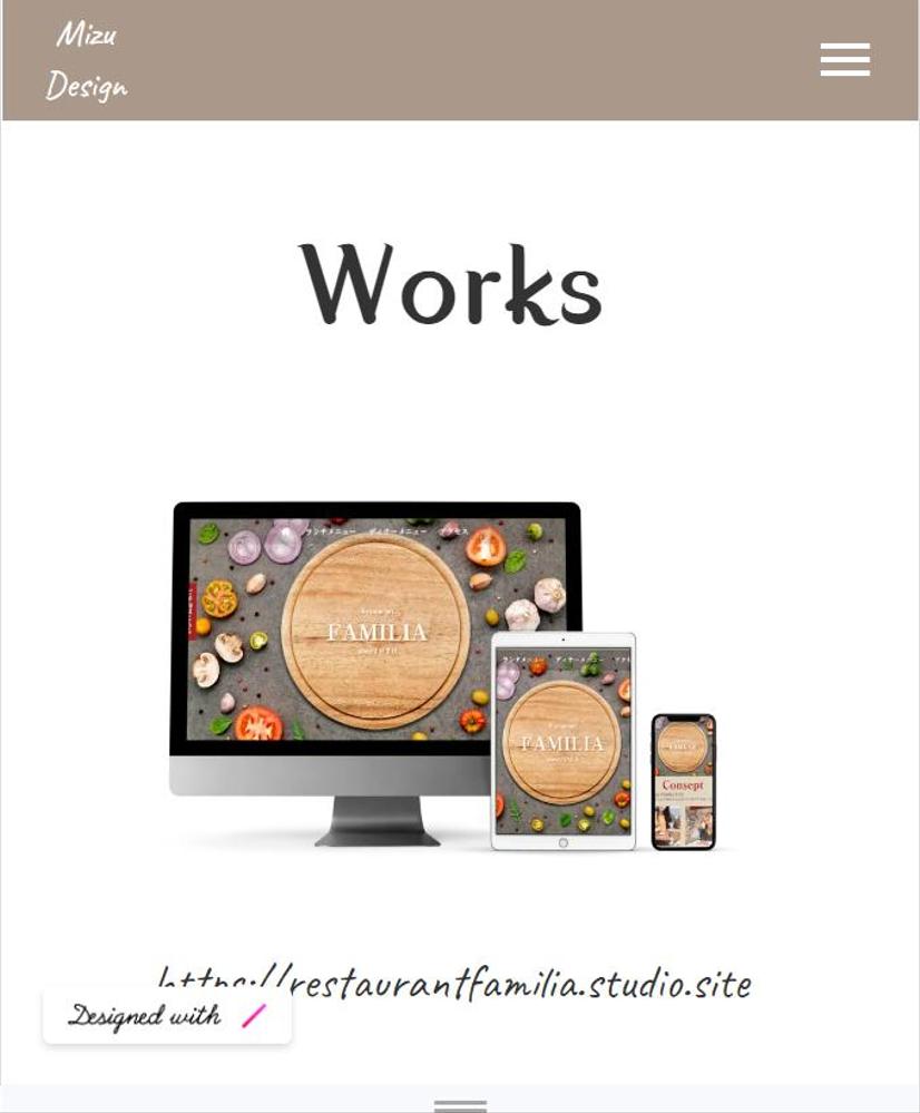私自身のポートフォリオをSTUDIOで制作しました
