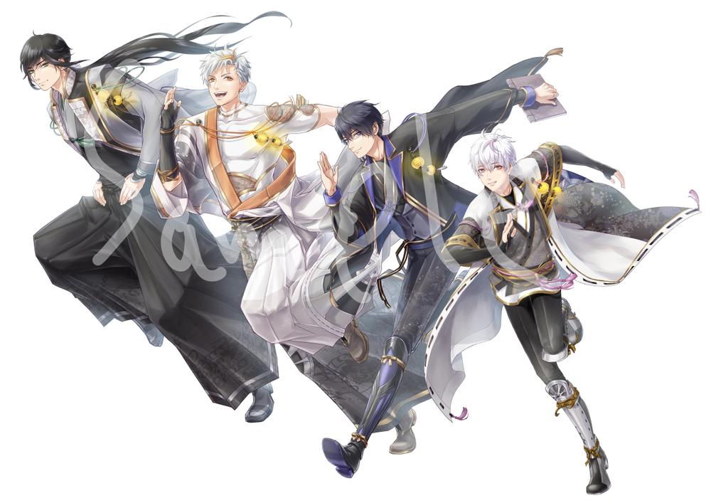 擬人化キャラクター4名分　走る姿　立ち絵　作成しました