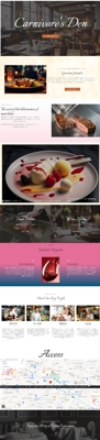 レストランサイトのトップページデザインになります。美しさを重視したホームページを制作いたしました