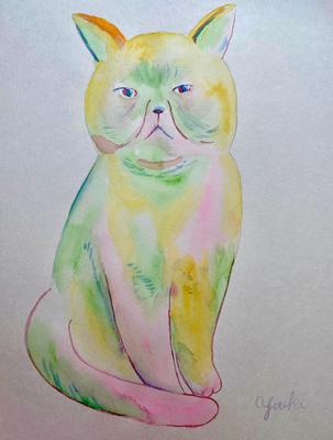 水彩画制作
モチーフは猫
透明水彩を使って制作しました