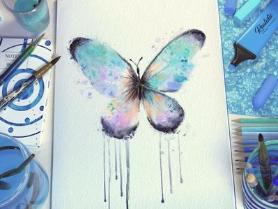 蝶の絵画をRealistic Paintを使って制作しました