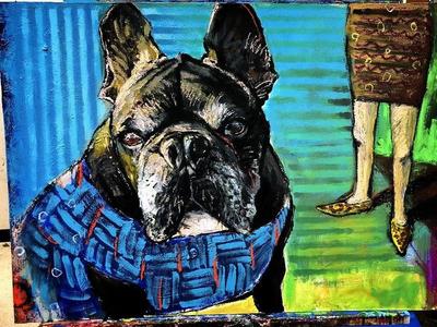 大切なペットを相棒としてお持ちのお客様からご依頼いただいた絵画を制作しました