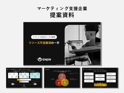 マーケティング支援企業の提案資料をパワーポイント（PowerPoint）で作成しました