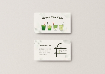 抹茶カフェのショップカードを制作しました