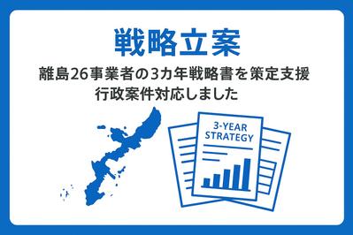 戦略立案｜離島26事業者の3カ年戦略書を策定支援｜行政案件対応しました