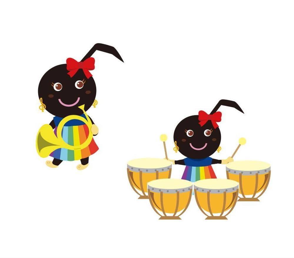 吹奏楽団マスコットキャラクター「おんぷちゃん」平面キャラクターを制作しました