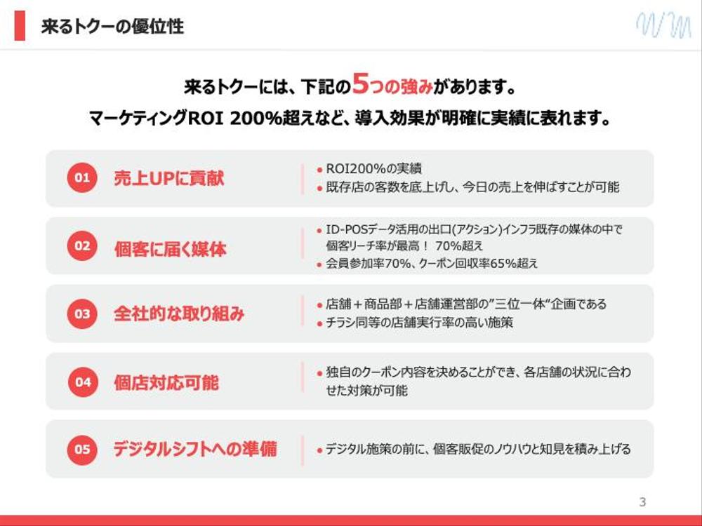 【PowerPoint資料】ウィルマーケティング株式会社様の営業資料を作成し
ました