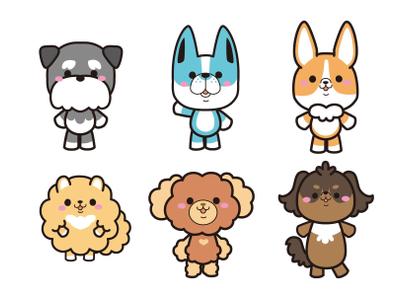 犬のキャラクターデザインを作成しました